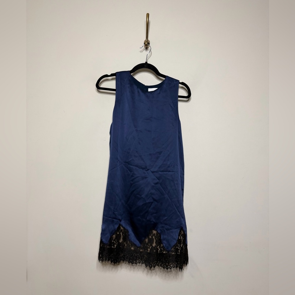 Reformation Jessalyn Sleeveless Silk Mini Dress in Navy - Picture 5 of 8